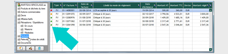Historique des tiers