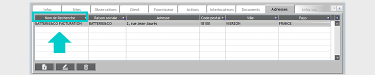 Adresses de facturation