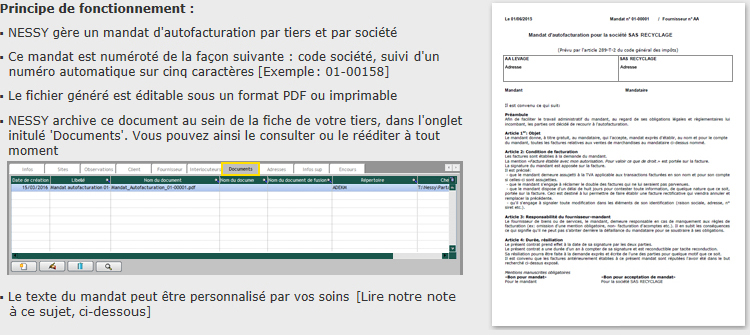 Mandat d'autofacturation