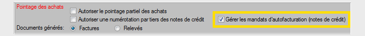 Mandat d'autofacturation