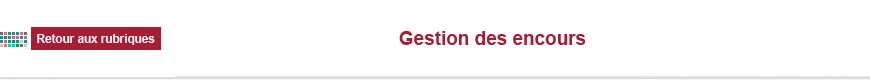 Menu gestion des encours