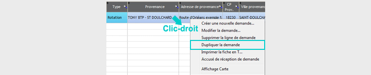 Dupliquer demande au planning